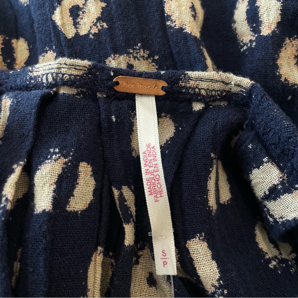 $109 Retail NWT Women’s Free People Molly Sleeveless Cotton Tunic Indigo - Small - Picture 9 of 9